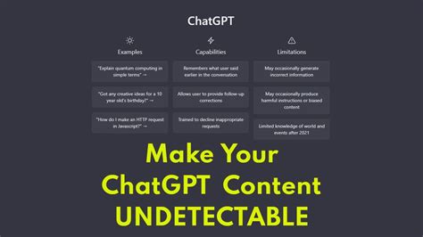 How do I make ChatGPT content undetectable?